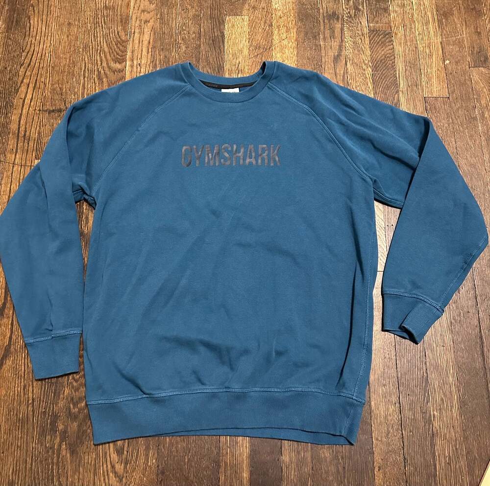 Gymshark Apollo Crew Atlantic Blue Sweatshirt Size M Athletic Workout Casual